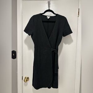 J. Crew Black Midi Wrap Dress Small